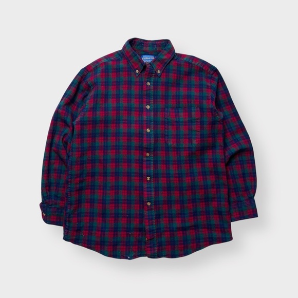 Pendleton Other - Vtg 90s Sir Pendleton Plaid 100% Wool Button Front Shirt, Tartan Virgin L M